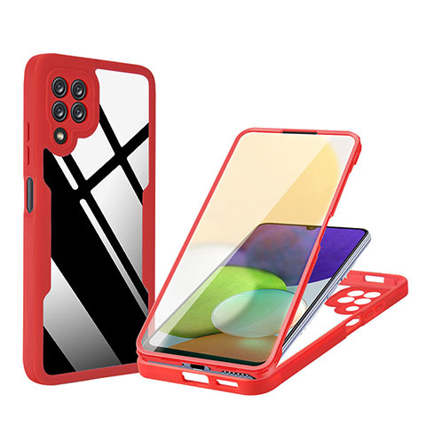 Carcasa Bumper Funda Silicona Transparente 360 Grados MJ1 para Samsung Galaxy A22 4G Rojo