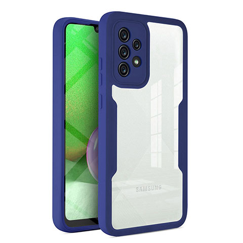 Carcasa Bumper Funda Silicona Transparente 360 Grados MJ1 para Samsung Galaxy A52 4G Azul