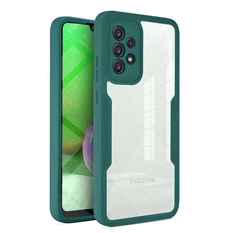 Carcasa Bumper Funda Silicona Transparente 360 Grados MJ1 para Samsung Galaxy A52 4G Verde