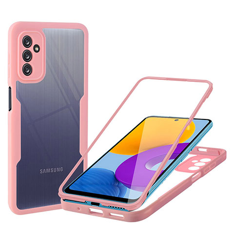 Carcasa Bumper Funda Silicona Transparente 360 Grados MJ1 para Samsung Galaxy M52 5G Oro Rosa