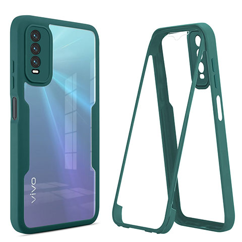 Carcasa Bumper Funda Silicona Transparente 360 Grados MJ1 para Vivo Y11s Verde