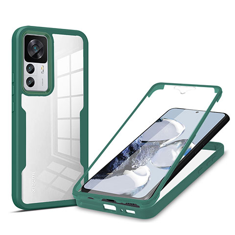 Carcasa Bumper Funda Silicona Transparente 360 Grados MJ1 para Xiaomi Mi 12T Pro 5G Verde