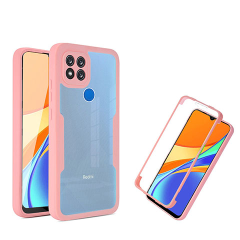 Carcasa Bumper Funda Silicona Transparente 360 Grados MJ1 para Xiaomi POCO C3 Oro Rosa