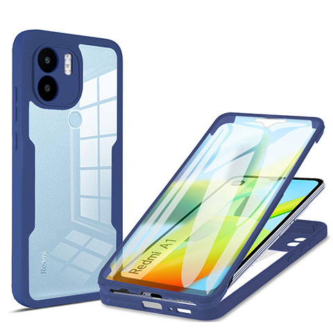 Carcasa Bumper Funda Silicona Transparente 360 Grados MJ1 para Xiaomi Poco C50 Azul