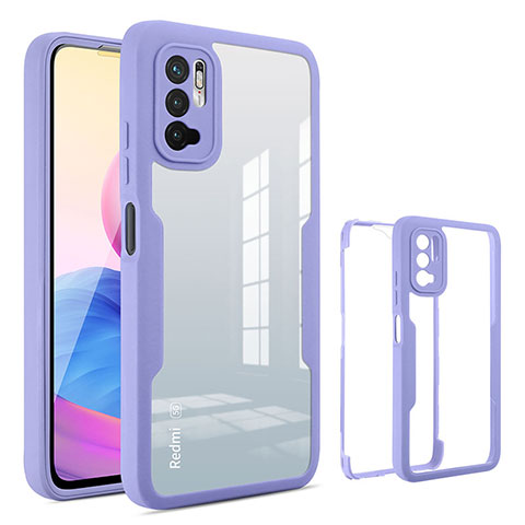 Carcasa Bumper Funda Silicona Transparente 360 Grados MJ1 para Xiaomi POCO M3 Pro 5G Morado