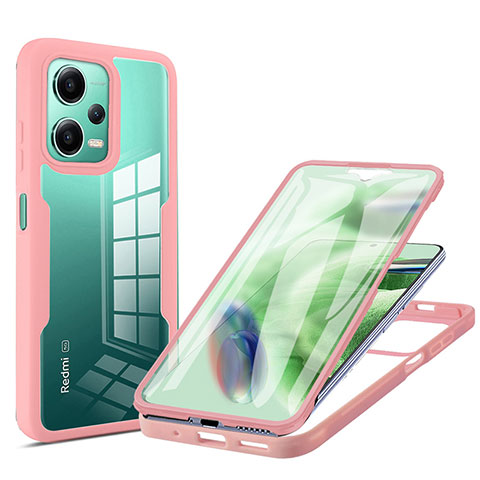 Carcasa Bumper Funda Silicona Transparente 360 Grados MJ1 para Xiaomi Poco X5 5G Oro Rosa