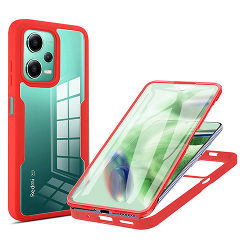 Carcasa Bumper Funda Silicona Transparente 360 Grados MJ1 para Xiaomi Poco X5 5G Rojo