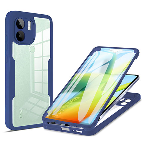 Carcasa Bumper Funda Silicona Transparente 360 Grados MJ1 para Xiaomi Redmi A1 Plus Azul