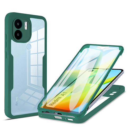 Carcasa Bumper Funda Silicona Transparente 360 Grados MJ1 para Xiaomi Redmi A1 Verde