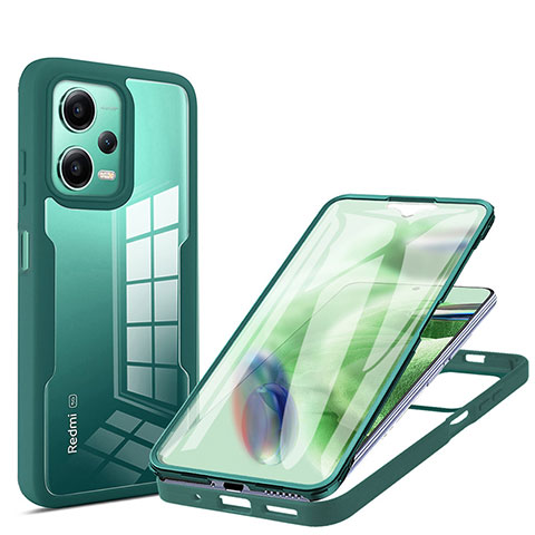 Carcasa Bumper Funda Silicona Transparente 360 Grados MJ1 para Xiaomi Redmi Note 12 5G Verde