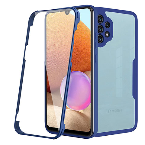 Carcasa Bumper Funda Silicona Transparente 360 Grados MJ2 para Samsung Galaxy A32 4G Azul