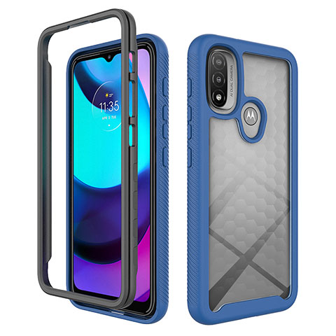 Carcasa Bumper Funda Silicona Transparente 360 Grados para Motorola Moto E20 Azul