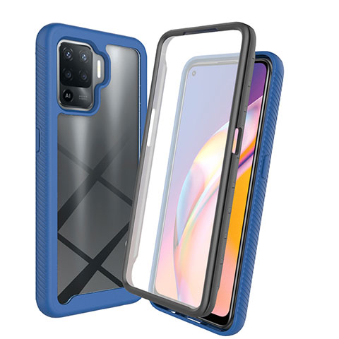 Carcasa Bumper Funda Silicona Transparente 360 Grados para Oppo A94 4G Azul