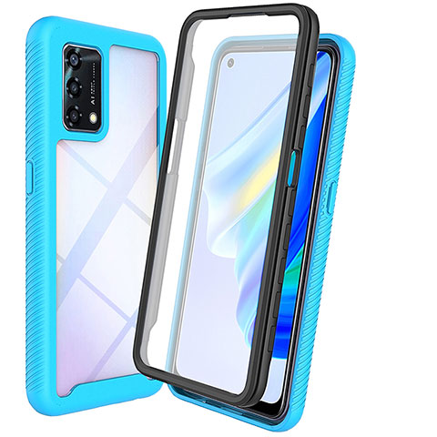 Carcasa Bumper Funda Silicona Transparente 360 Grados para Oppo A95 4G Azul Cielo