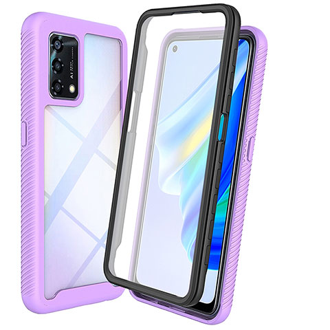 Carcasa Bumper Funda Silicona Transparente 360 Grados para Oppo Reno6 Lite Purpura Claro