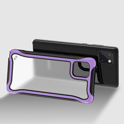 Carcasa Bumper Funda Silicona Transparente 360 Grados para Samsung Galaxy M60s Morado