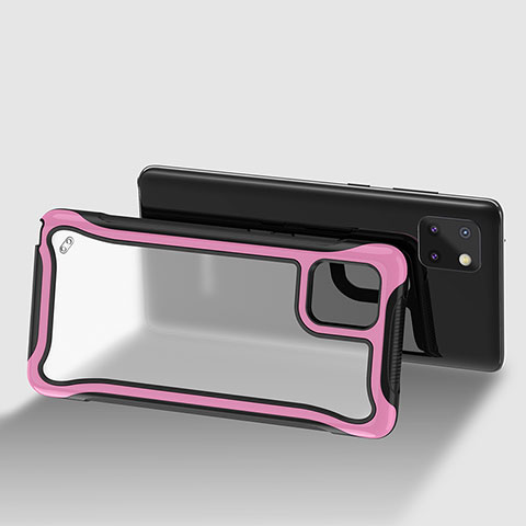 Carcasa Bumper Funda Silicona Transparente 360 Grados para Samsung Galaxy M60s Rosa Roja
