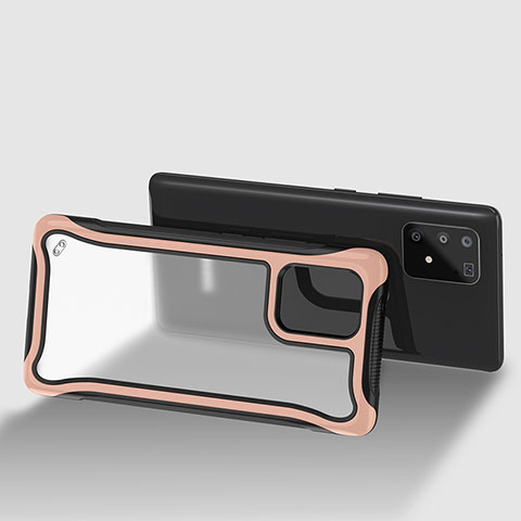 Carcasa Bumper Funda Silicona Transparente 360 Grados para Samsung Galaxy S10 Lite Oro Rosa