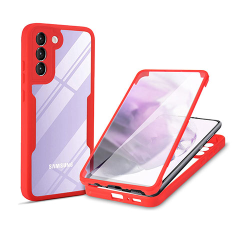 Carcasa Bumper Funda Silicona Transparente 360 Grados para Samsung Galaxy S25 5G Rojo