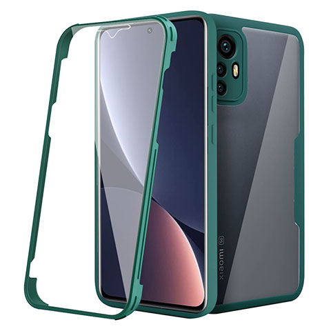 Carcasa Bumper Funda Silicona Transparente 360 Grados para Xiaomi Mi 12 Pro 5G Verde