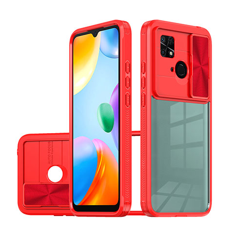 Carcasa Bumper Funda Silicona Transparente 360 Grados QW1 para Xiaomi Redmi 10C 4G Rojo