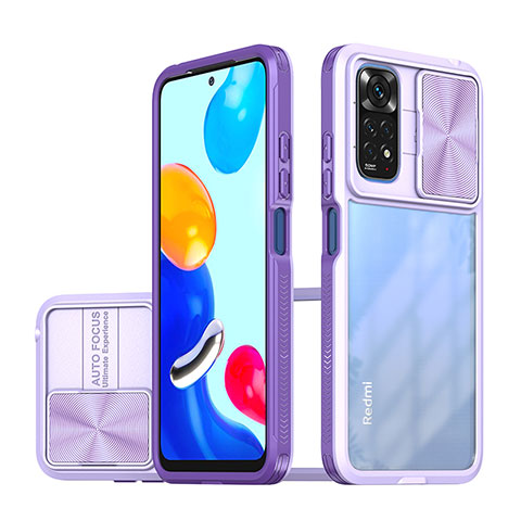 Carcasa Bumper Funda Silicona Transparente 360 Grados QW1 para Xiaomi Redmi Note 11S 4G Morado