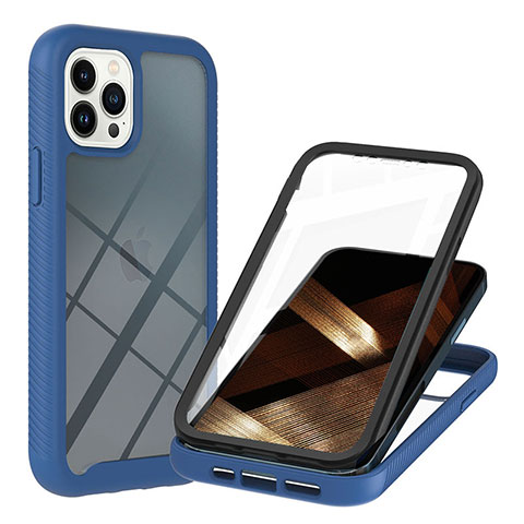 Carcasa Bumper Funda Silicona Transparente 360 Grados YB1 para Apple iPhone 16 Pro Azul