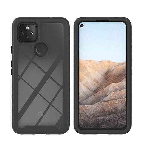 Carcasa Bumper Funda Silicona Transparente 360 Grados YB1 para Google Pixel 5a 5G Negro