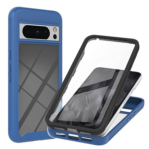 Carcasa Bumper Funda Silicona Transparente 360 Grados YB1 para Google Pixel 8 Pro 5G Azul