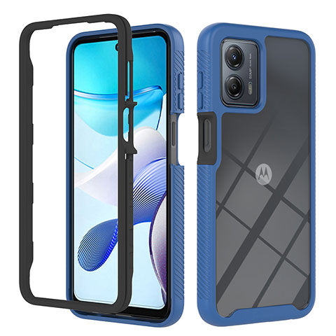 Carcasa Bumper Funda Silicona Transparente 360 Grados YB1 para Motorola Moto G 5G (2023) Azul