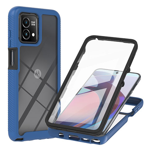 Carcasa Bumper Funda Silicona Transparente 360 Grados YB1 para Motorola Moto G Stylus (2023) 4G Azul