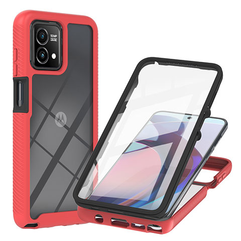 Carcasa Bumper Funda Silicona Transparente 360 Grados YB1 para Motorola Moto G Stylus (2023) 4G Rojo