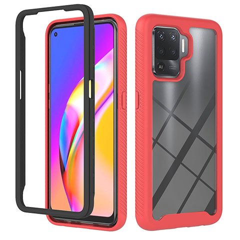 Carcasa Bumper Funda Silicona Transparente 360 Grados YB1 para Oppo A94 4G Rojo