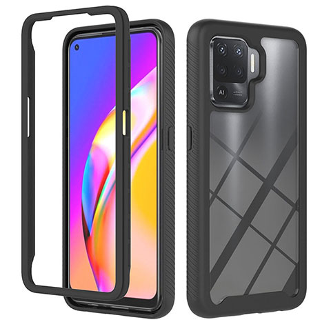 Carcasa Bumper Funda Silicona Transparente 360 Grados YB1 para Oppo F19 Pro Negro