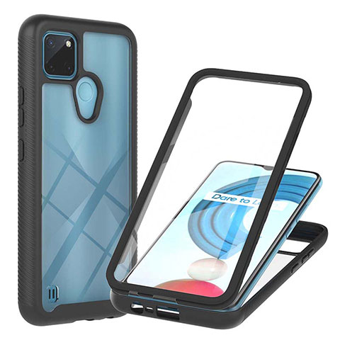 Carcasa Bumper Funda Silicona Transparente 360 Grados YB1 para Realme C21Y Negro