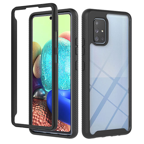 Carcasa Bumper Funda Silicona Transparente 360 Grados YB1 para Samsung Galaxy A71 4G A715 Negro