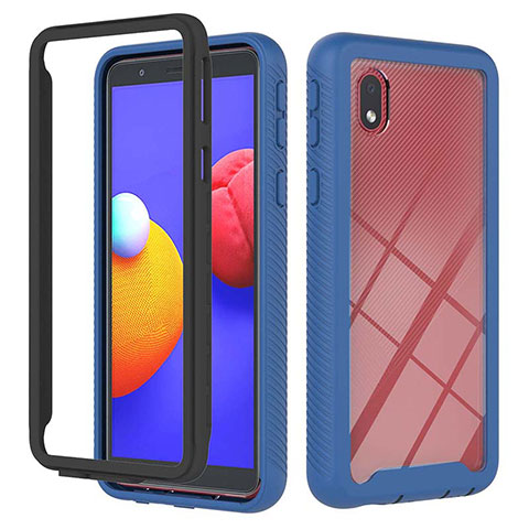 Carcasa Bumper Funda Silicona Transparente 360 Grados YB1 para Samsung Galaxy M01 Core Azul