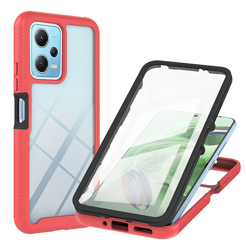 Carcasa Bumper Funda Silicona Transparente 360 Grados YB1 para Xiaomi Poco X5 5G Rojo