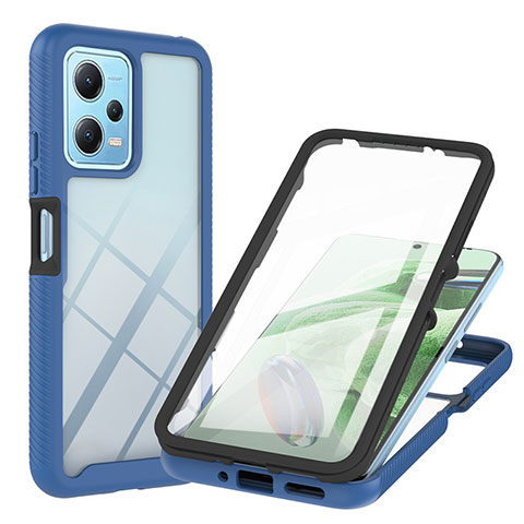 Carcasa Bumper Funda Silicona Transparente 360 Grados YB1 para Xiaomi Redmi Note 12 5G Azul