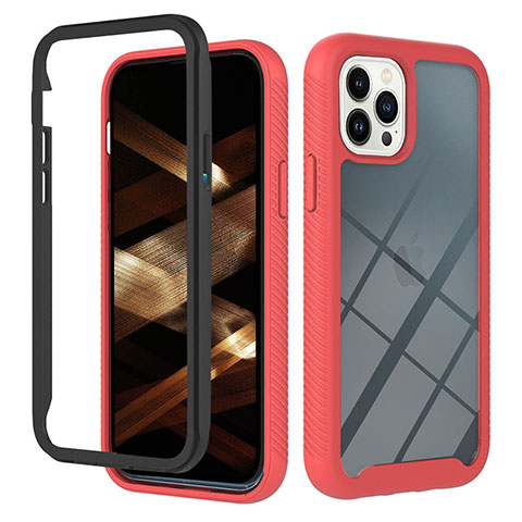 Carcasa Bumper Funda Silicona Transparente 360 Grados YB2 para Apple iPhone 13 Pro Rojo