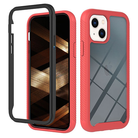 Carcasa Bumper Funda Silicona Transparente 360 Grados YB2 para Apple iPhone 13 Rojo