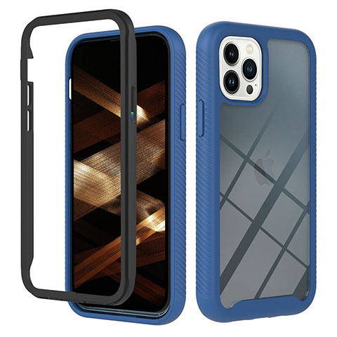 Carcasa Bumper Funda Silicona Transparente 360 Grados YB2 para Apple iPhone 15 Pro Max Azul