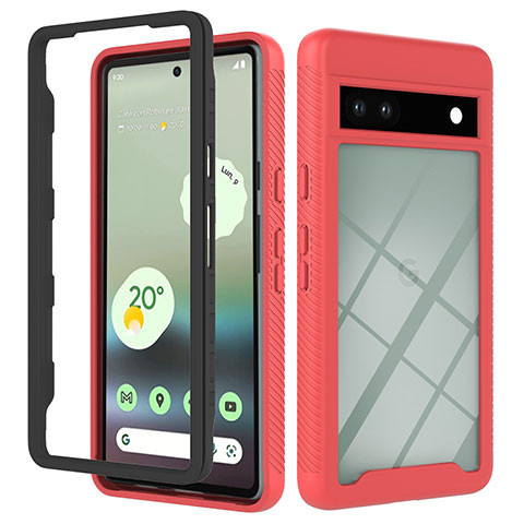 Carcasa Bumper Funda Silicona Transparente 360 Grados YB2 para Google Pixel 7a 5G Rojo