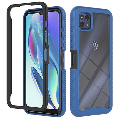 Carcasa Bumper Funda Silicona Transparente 360 Grados YB2 para Motorola Moto G50 5G Azul