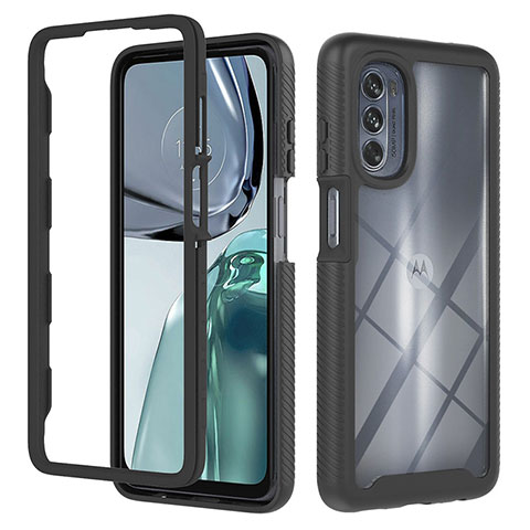 Carcasa Bumper Funda Silicona Transparente 360 Grados YB2 para Motorola Moto G62 5G Negro