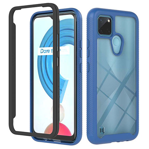 Carcasa Bumper Funda Silicona Transparente 360 Grados YB2 para Realme C21Y Azul