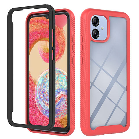 Carcasa Bumper Funda Silicona Transparente 360 Grados YB2 para Samsung Galaxy A04E Rojo