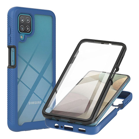 Carcasa Bumper Funda Silicona Transparente 360 Grados YB2 para Samsung Galaxy A12 Nacho Azul