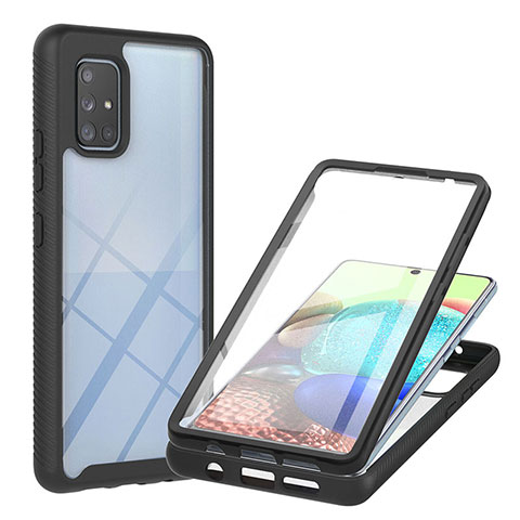 Carcasa Bumper Funda Silicona Transparente 360 Grados YB2 para Samsung Galaxy A71 5G Negro