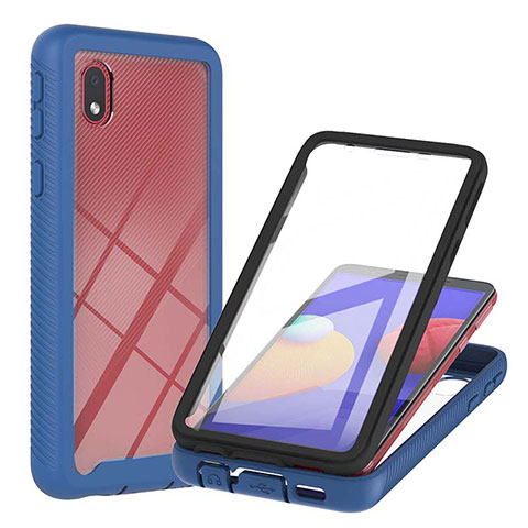 Carcasa Bumper Funda Silicona Transparente 360 Grados YB2 para Samsung Galaxy M01 Core Azul